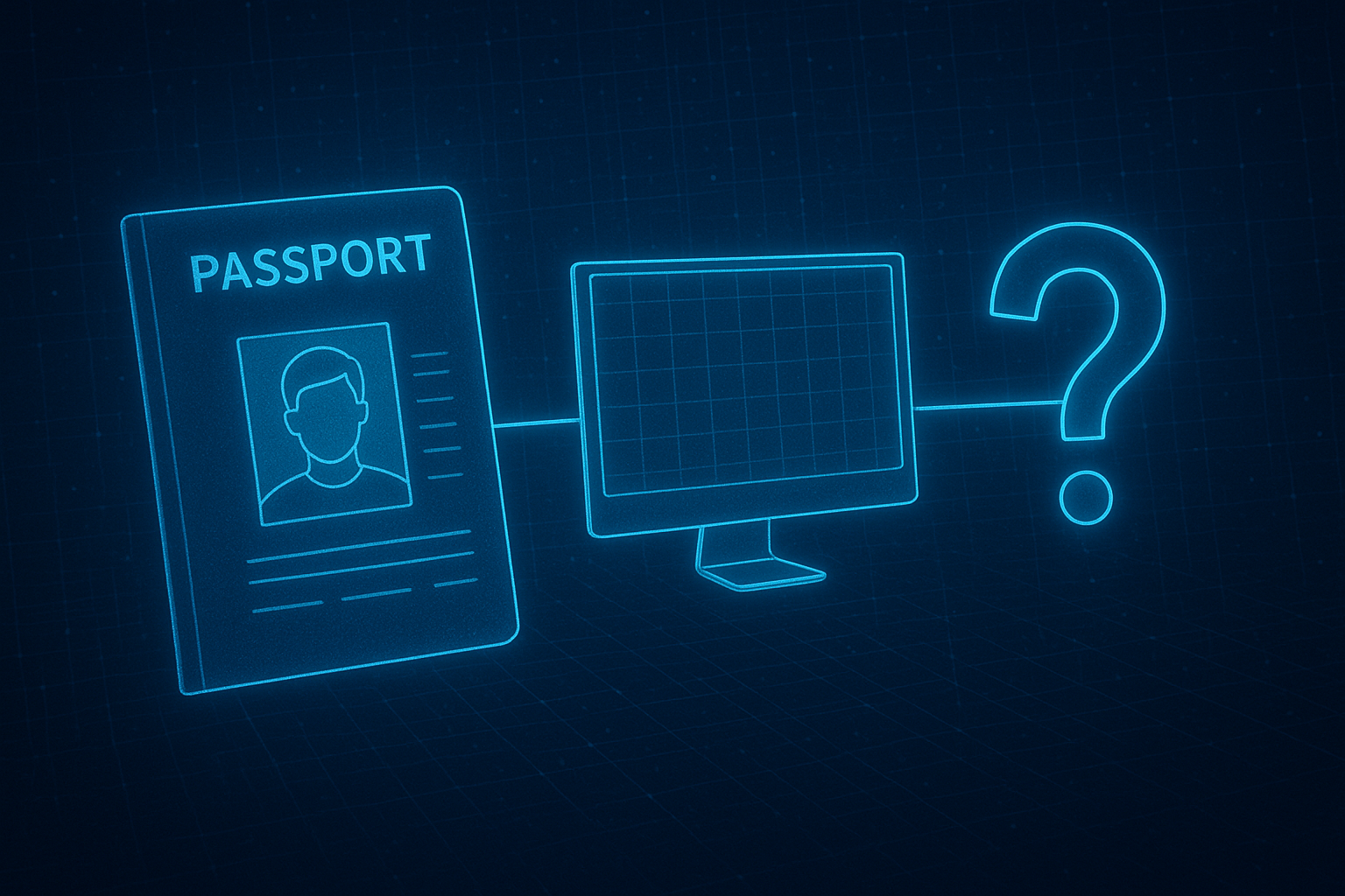 Ausweis, Bildschirm, Fragezeichen